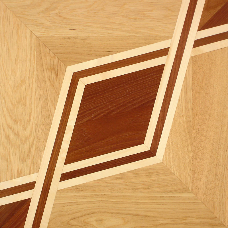 Rautenband Tafel – Eiche, Nuss & Ahorn, Geometrische Tafel mit Rautenband