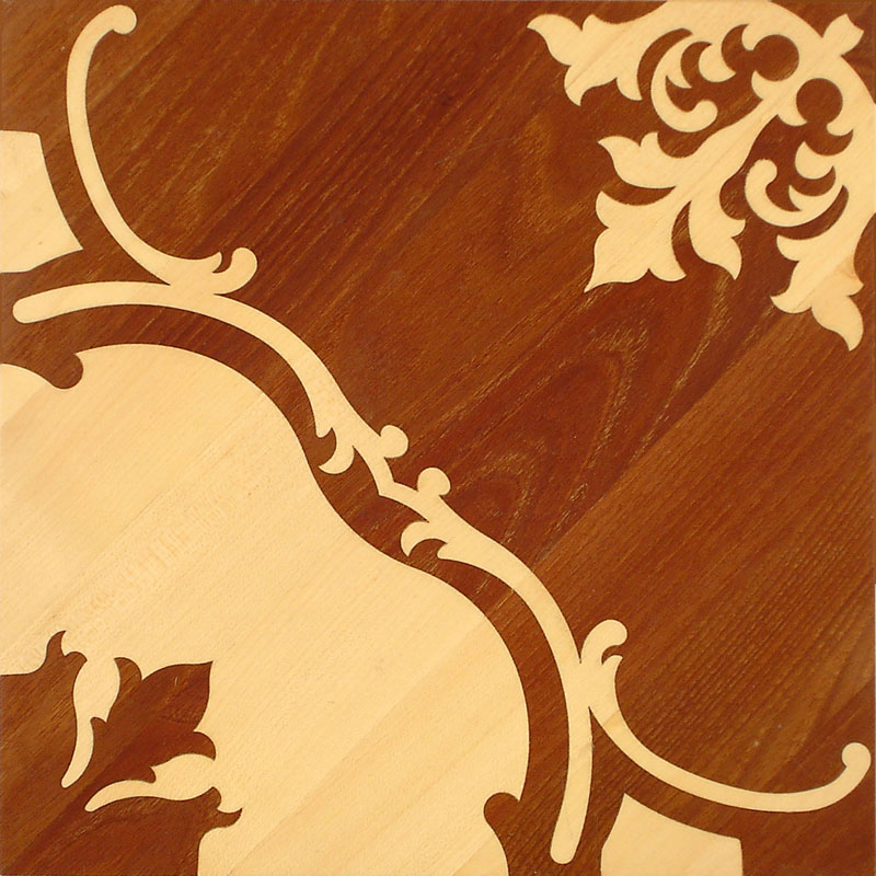 Barocke Ranken-Tafel – Mahagoni & Ahorn, Florale Intarsientafel