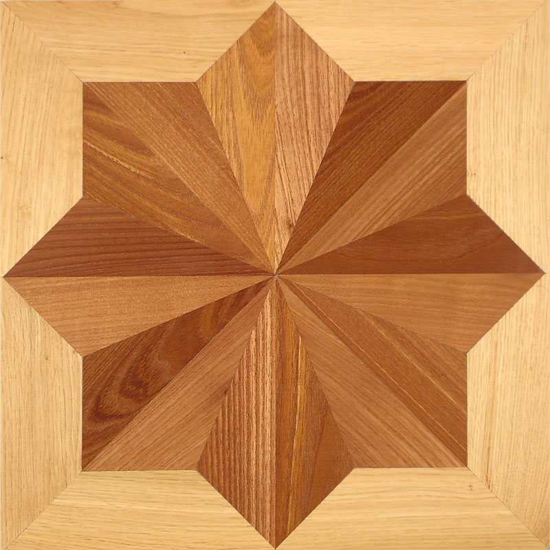 Achtstern Tafel – Eiche & Nuss, Achtzackige Sternrosette