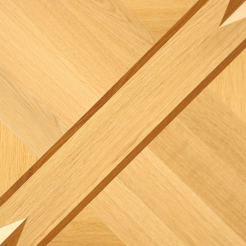 Diagonale Fries Tafel – Eiche & Nuss, Tafelparkett mit Diagonalfries